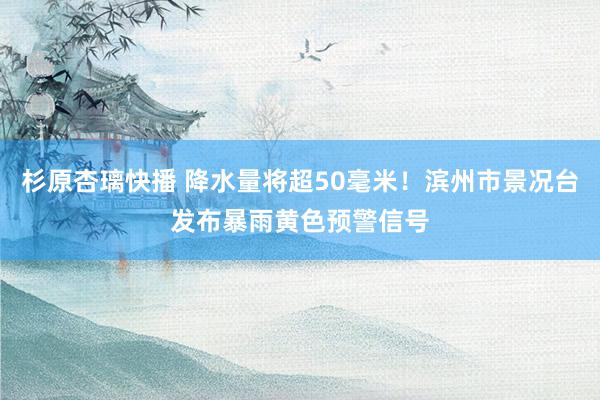 杉原杏璃快播 降水量将超50毫米！滨州市景况台发布暴雨黄色预警信号