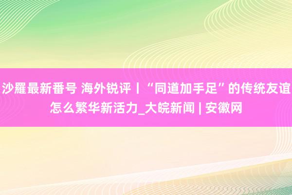 沙羅最新番号 海外锐评丨“同道加手足”的传统友谊怎么繁华新活力_大皖新闻 | 安徽网